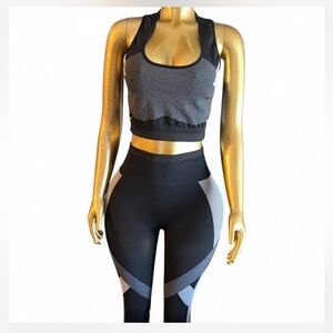 High-Waist Black & Gray Sculpting Seamless Leggings
